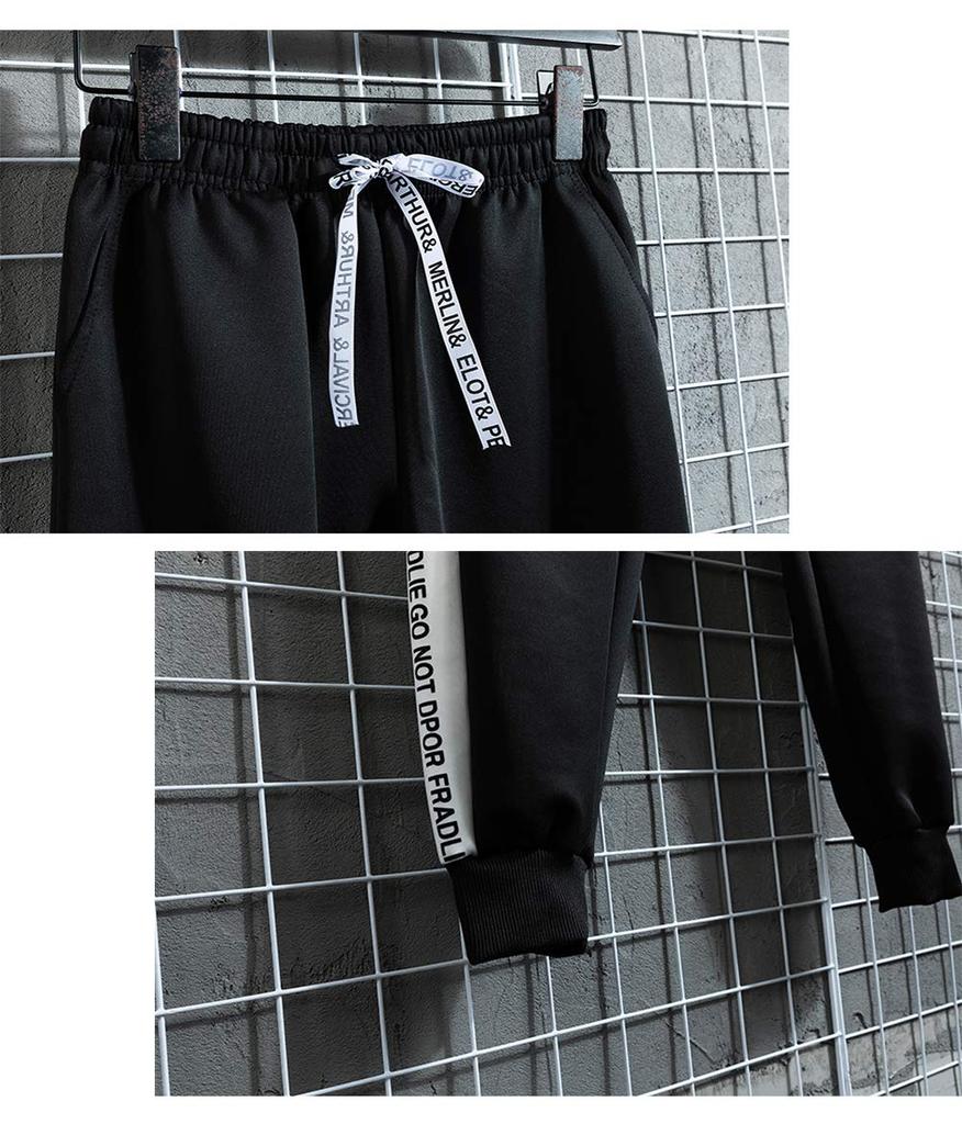 Yezai Sweatshirt and Hoodie Set for Men and Perfect for and Solid Color Casual Outerwear with Pants in Black Women, Training, Sports, Running, (hei-L)