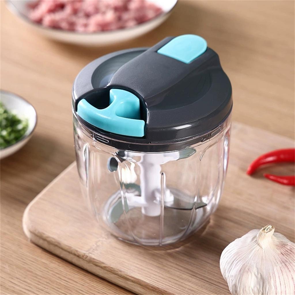 Manual Food Processor Vegetable Chopper, Portable Hand Pull String Garlic Mincer Onions Cutter For Veggies, Gingers, Fruit, Herbs, Etc