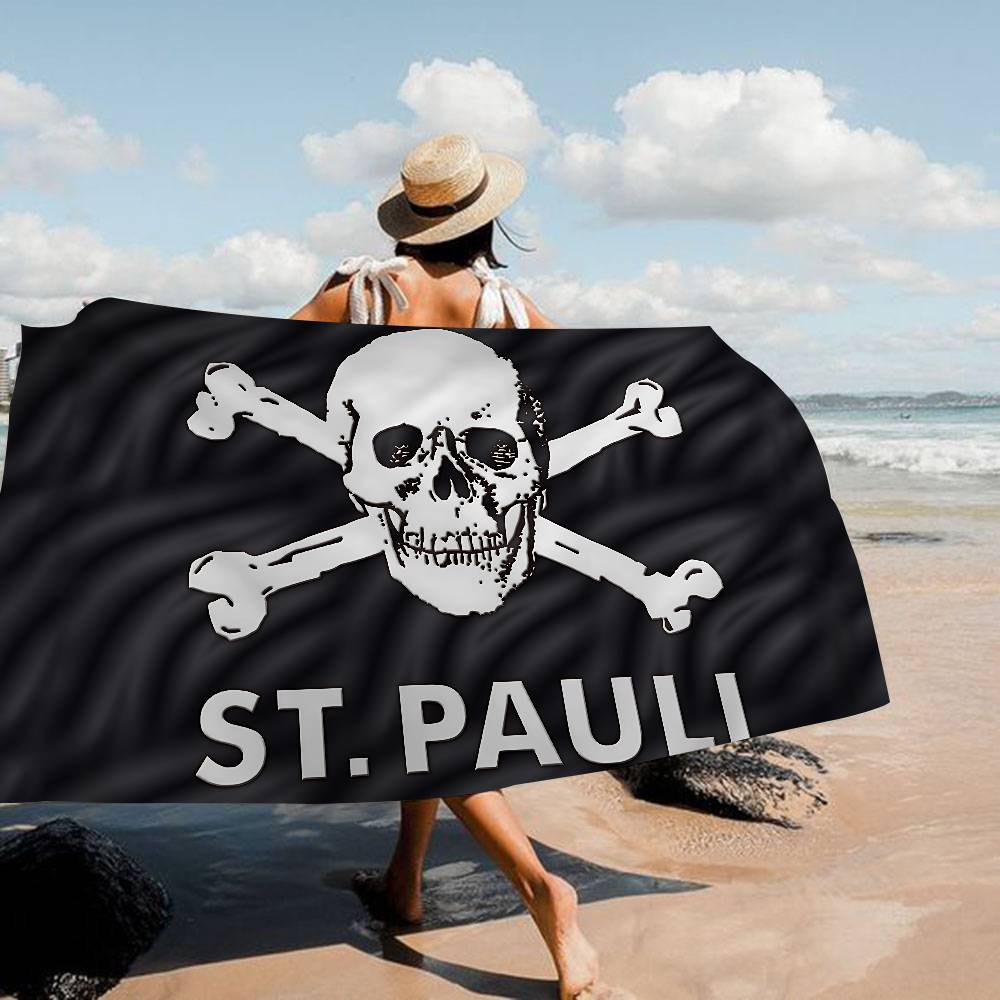 

F-FC S-St. P-Pauli Microfiber Printed Beach Towel Mountain Climbing Yoga Beach Swimming Running Absorbent Soft Towel W30*H60(CM)