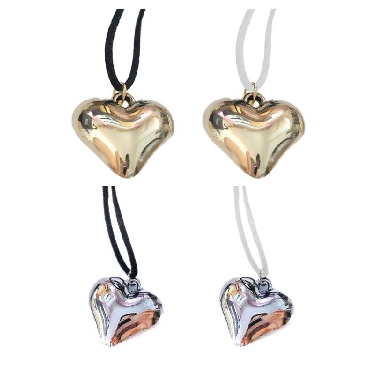 Heart Pendant Choker Necklace Neck Chain Adjustable Length Neckchain Fashionable Neckwear Jewelry Y2K Accessory Gift