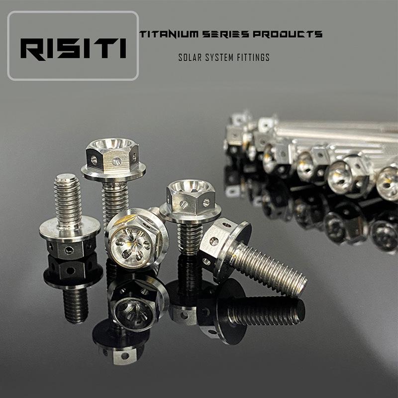M6 Titanium Alloy Flange Hollow Screw for Electric Motorcycle Caliper, Fuel Tank, and Rear Seat Fixing (10-70mm Length)