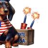 4th of July Decorative Garden Stake Patriotic Sausage Dog Yard Sign Independence Day Lawn Patio Sign for Memorial Day Outdoor Decor