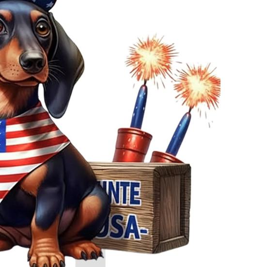 4th of July Decorative Garden Stake Patriotic Sausage Dog Yard Sign Independence Day Lawn Patio Sign for Memorial Day Outdoor Decor