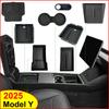 For New Model Y 2025 Launch Juniper Console & Armrest Upper and Lower Flocking Storage Box Watercup Holder Camera Cover