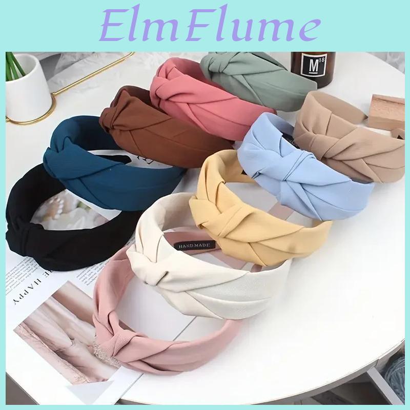 Knotted New For Headbands Fashion Women Solid Color Girls Cloth Hair Bands Wide Hairband Soft Hair Hoop Hair Accessories