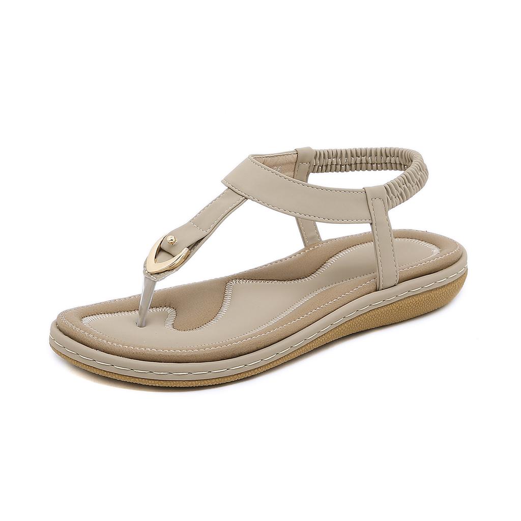 Womens Sandals Summer Flat Dressy Casual T-Strap Flip Flop Thong Flats Sandals Comfortable Walking