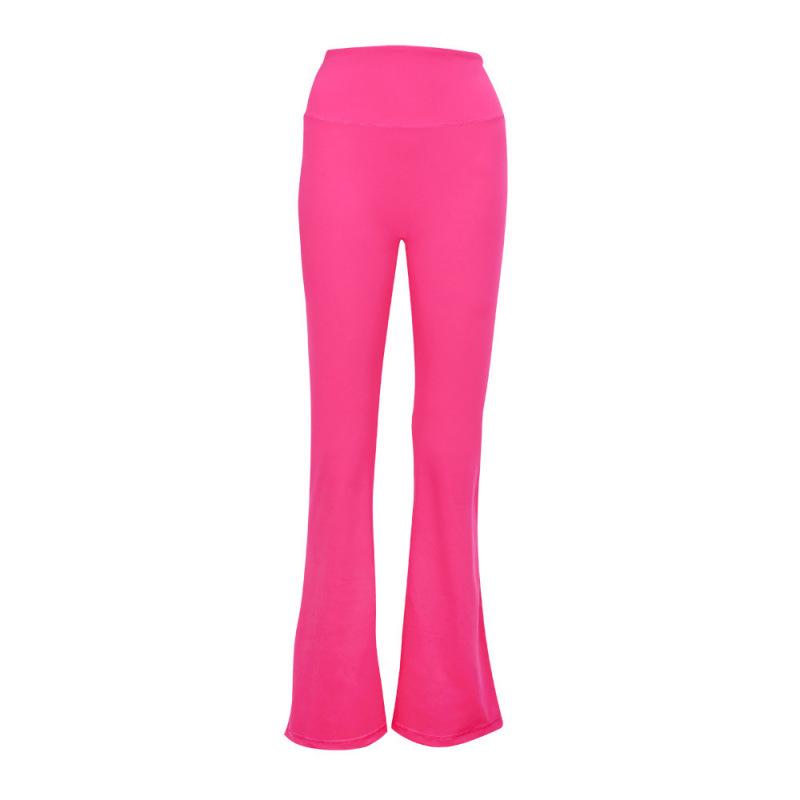 Pantaloni a zampa originali Lulu a vita alta con scanalature: Leggings a zampa d'elefante per Yoga e Pilates, effetto nudo, sollevamento glutei e snellenti.