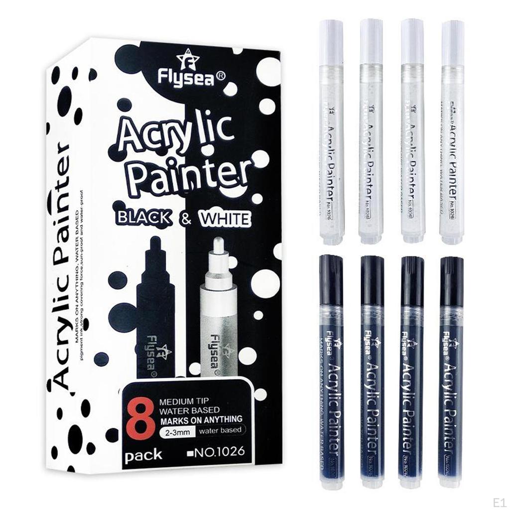 6pcs Drawing Permanent Markers Pen for Black Paper DIY Photo Album Diary Poster Card - Advanced