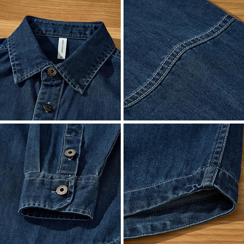 Men's Slim-Fit Denim Shirt Jacket - Trendy, Versatile, Japanese-Inspired Casual Wear