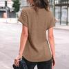 Women's 2025 Short Sleeve Crew Neck T Shirt Casual Loose Ribbed Knit Pullover Sweater Tops Summer Spring Outfits Gifts