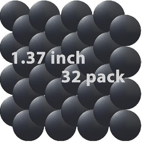 SALEX Replacement Metal Plates Set for Magnetic Car Phone Holders, Wall & Air Vent Mounts, Cases, Magnets. Kit of 4 Black Round Iron Discs Without