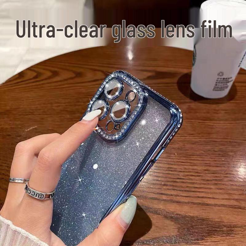 iPhone 15 Rhinestone Glitter Case for Apple 14 Pro Max, Gradient Full Coverage Soft Shell for iPhone 11, XR, 13.