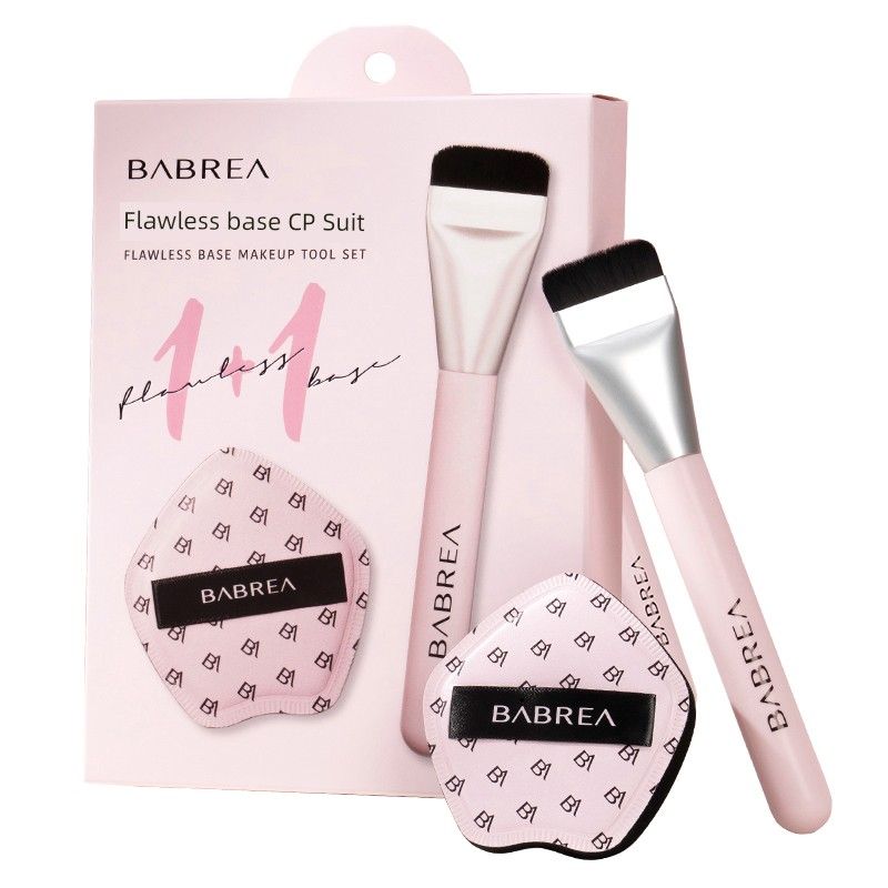 

BABREA Powder Foundation Brush Smear-Proof Makeup Liquid Foundation Plate Cushion Powder Puff Traceless Bottoming Makeup Tools Concealer Brush Base makeup cp