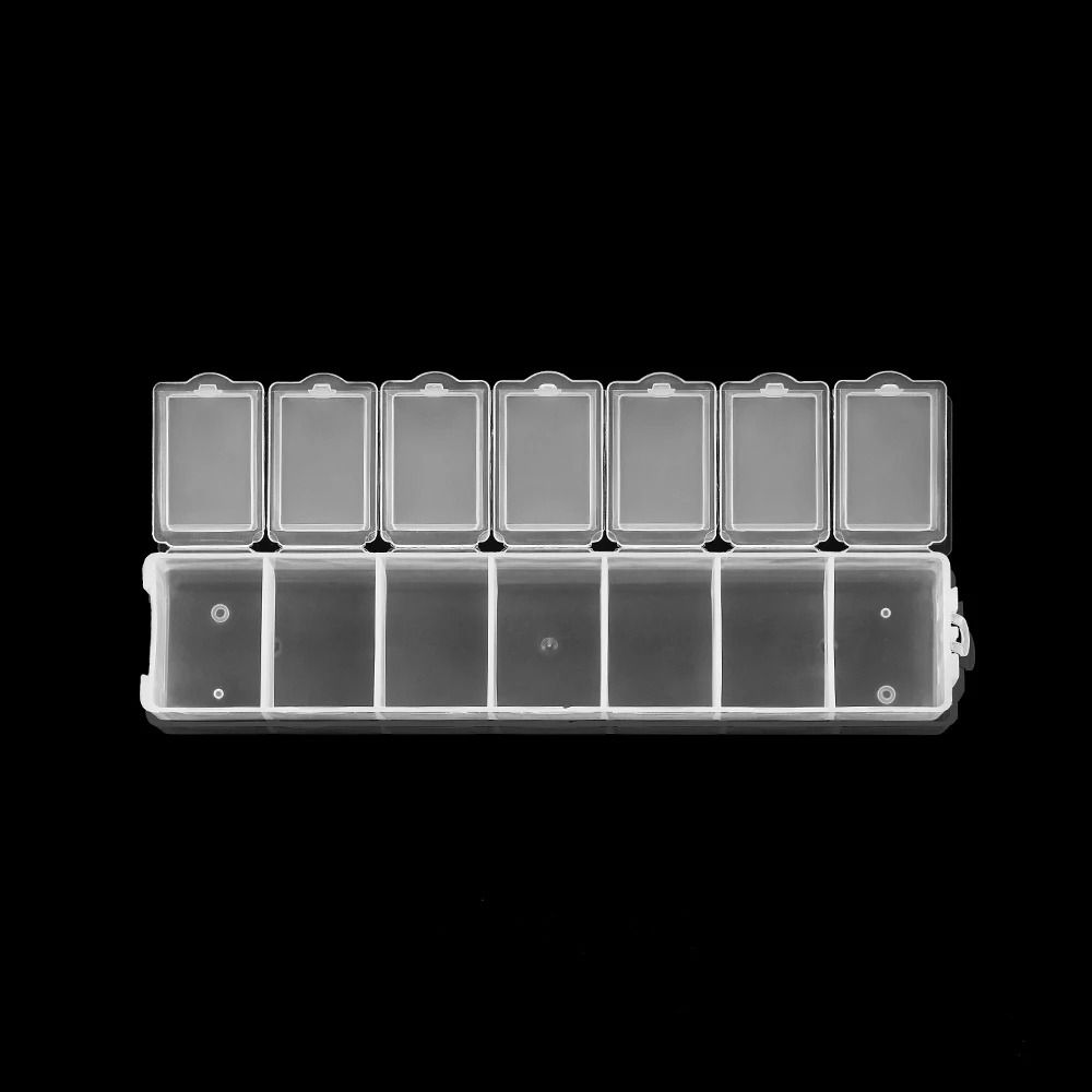 1Pcs 7 Slots Plastic Storage Box Display Container  for DIY Jewelry Beads Pills Screw Fishing Gear