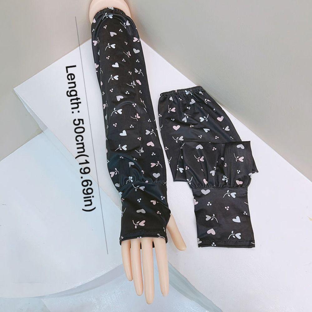 Cooling Material Arm Sleeves Breathable Sun Protection Sleeves Cute Ice Silk Sleeve Hiking