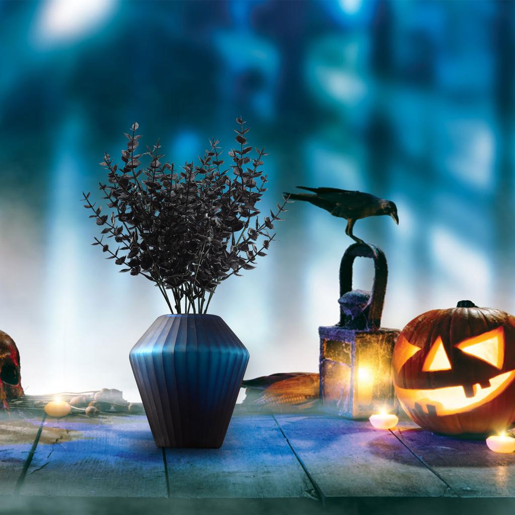 Simulation Black Eucalyptus Leaf Fake Flower Artificial Plants Grass Garden Wedding Table Decors Porch Ferns Simple Home Decor