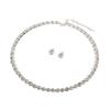 Hot 4Pcs/set Women Crystal Jewelry Set For Women Charm Necklace Bracelet Stud Earring White Zircon Chain Necklace