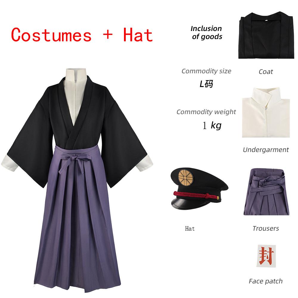 Anime Jibaku Shounen Hanako Kun Yugi Amane Cosplay Costumes Toilet Bound Hanako Kun Cloak Black Full Set Uniform Hat