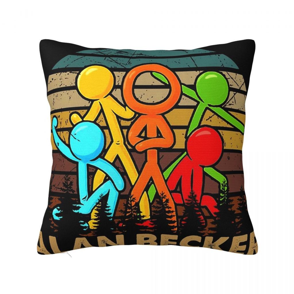Five Stick Figures Alan Becker Gaming Square Pillowcase Cushion Cover Pillow Case Throw Pillow Cover for Home Bedroom Car