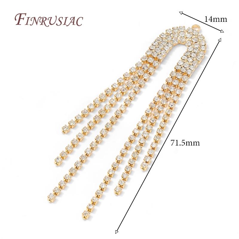 18K Gold Plated Brass Chain Tassel Charms For Jewelry,Tassel Earring Components,DIY Jewelry Making Supplies 1 piece