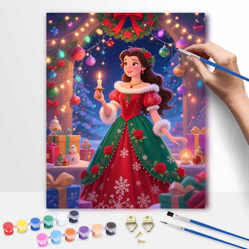 Disney Oil Painting Painting Art Handmade Painting Kit Belle Princess Christmas Theme Home Decoration Birthday Gift