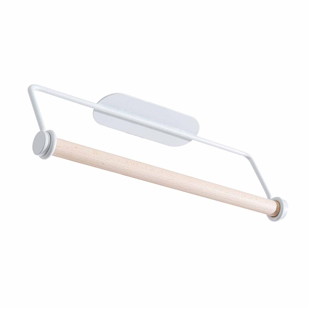 Papiertuchhalter Stanzfrei Multifunktional Eisen Wandmontiert Frischhaltefolien-Aufbewahrungsregal für Küche Badezimmer Weiß