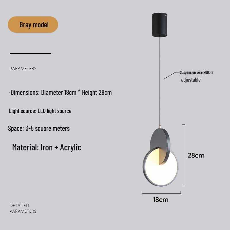 Nordic Pendant Light - Modern Bedside, Coffee Shop, Study & Mirror Lighting