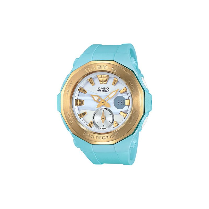 

Baby-G Casio Серия Тема Пляж Кемпинг Ударопрочные Водонепроницаемые Спортивные Модные Лунный Фазовый Часы Женские Японские и Корейские Часы Синие BGA-220G-2A