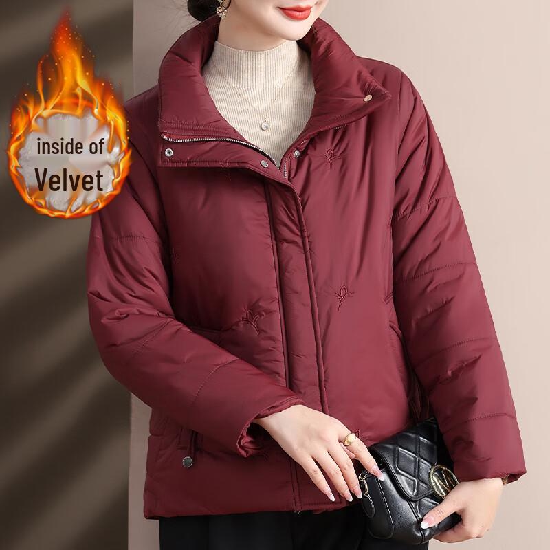 

XUEXI Women s Stand-Collar Winter Padded Jacket 4XL