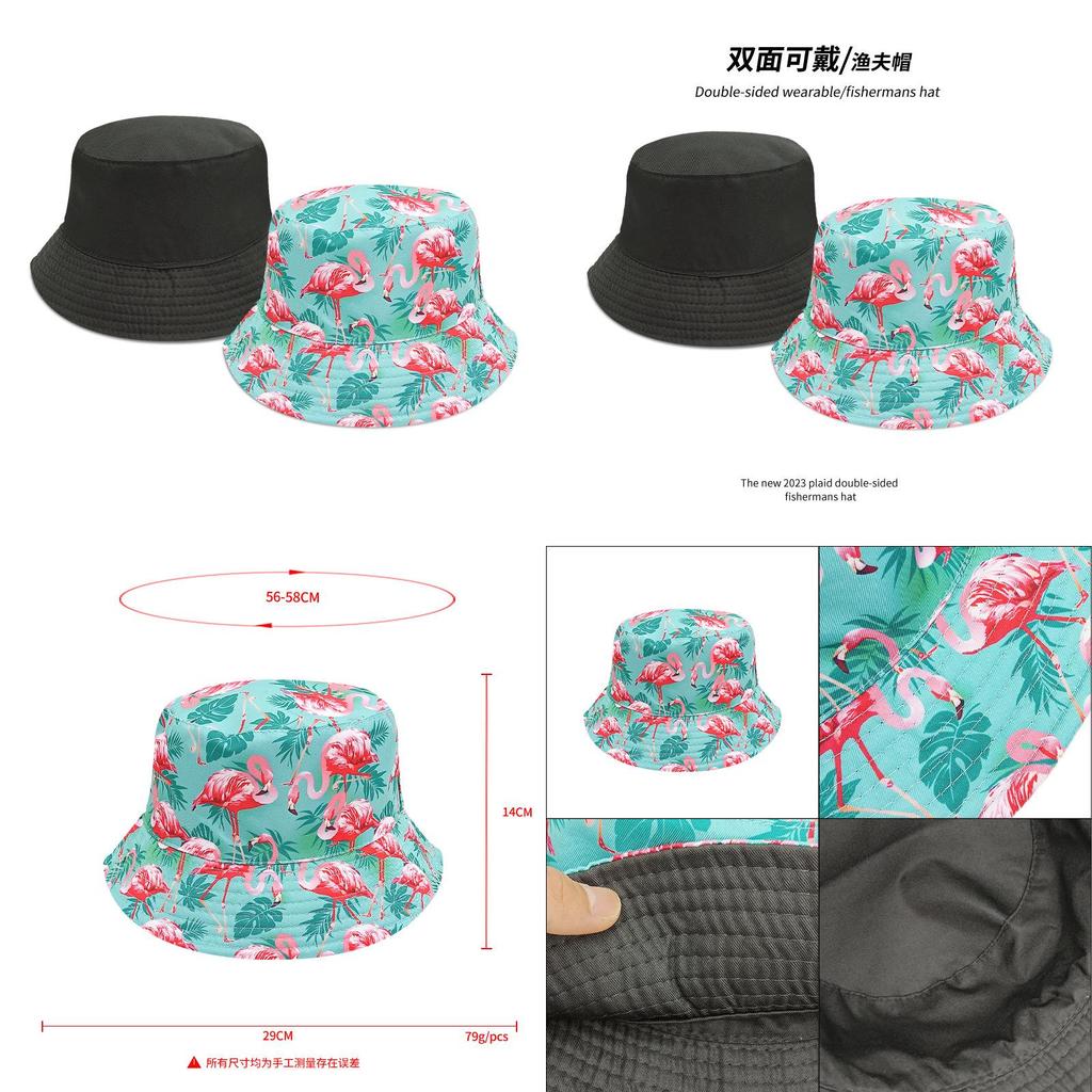 Flamingo Design Wide Brim Fisherman Hat With Uv Protection Waterproof For Outdoor Fashion