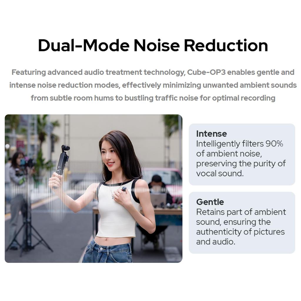 Godox Drahtloses Mikrofonsystem mit 200 m schneller, ideal für Live-Streaming und kompatibel mit DJI Osmo Pocket 3 Cube-OP3 Langstreckenübertragung,