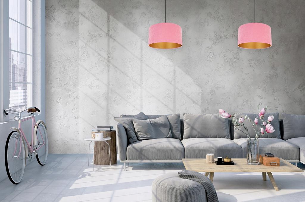Hanging Lamp Ceiling Chandelier Golden Velvet Lampshade