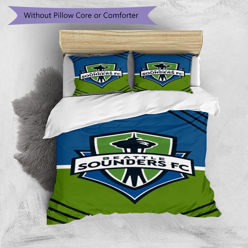 Seattle Sounders FC Printed Pattern Duvet Cover Set – includes 1 duvet cover and 2 matching pillowcases Bedroom decor Christmas gifts