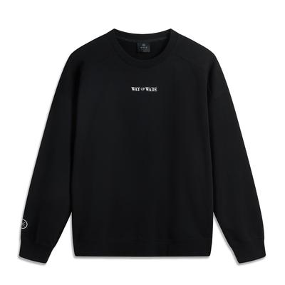 Comfortable Casual Simple Loose Round Neck Pullover Sweatshirt Men Sweatshirt Black AWDV049-1