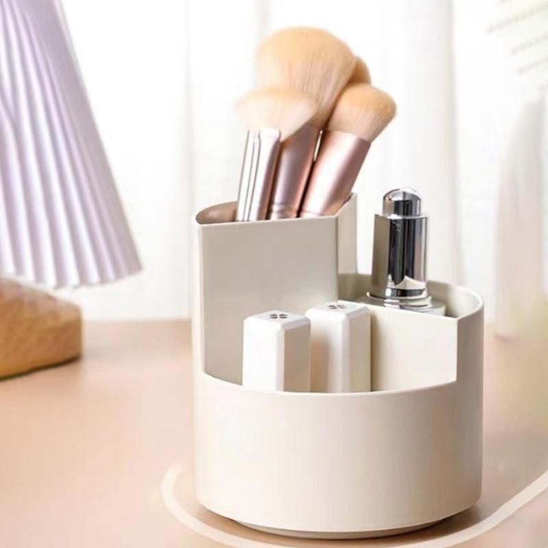 

Desktop Pen Holder, 3 Slot 360 Degree Rotating Organizer, Desktop Storage Stationery For Office, School, Art Supplies, Kids white