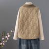Women's Lamb Wool Blend Diamond Grid Lapel Vest