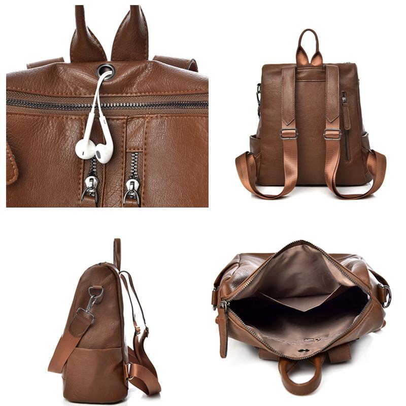 New Fashion Women’s Backpack Hot Brand Designer High Quality PU Leather Simple Leisure Time Backpack Large Capacity Shoulder Bag