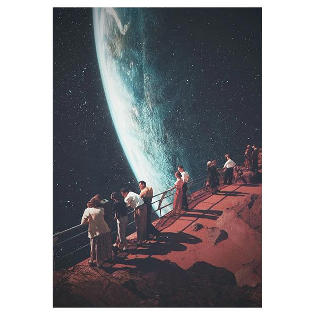 Science Fiction Space Collage Romantic City Prints Poster Canvas Painting Modern Wall Art Picture Living Room Bedroom Home Decor
