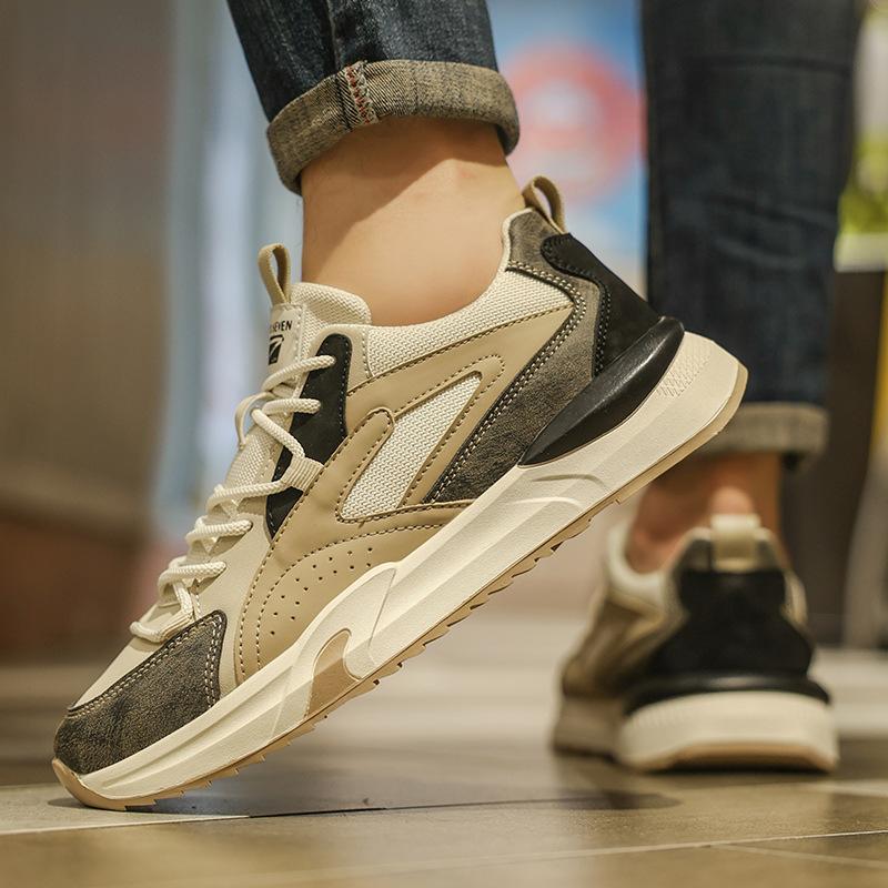 

Daddy shoes men s shoes 2025 spring and autumn new breathable casual board shoes light sports shoes men s fashion black trendy shoes 44 абрикосовый