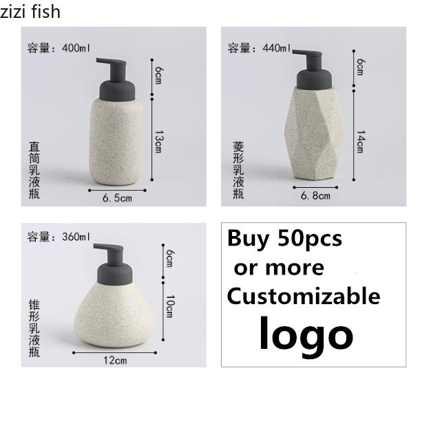 Ceramic Foam Soap Dispenser Bottle Kitchen Hand Sanitizer Bottle Shampoo Body Wash Lotion Bottle Customizable Logo for Hotels
