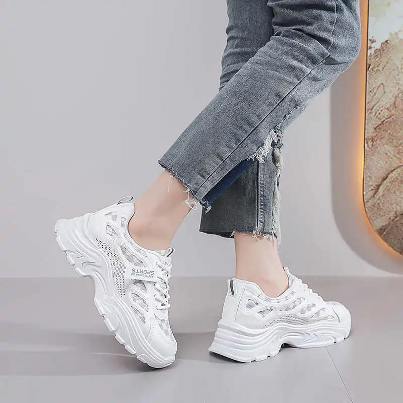 Fashion Rubber Sole Dark Luxury Woman Heels Sports Shoes Women Medium Heel Shoes Sneakers High Fashion Luxary Luxo Original Snaeker