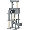 Cat Scratching Tree with Sisal Posts, House, Bed and Hammocks, 48x48x140cm, Grey