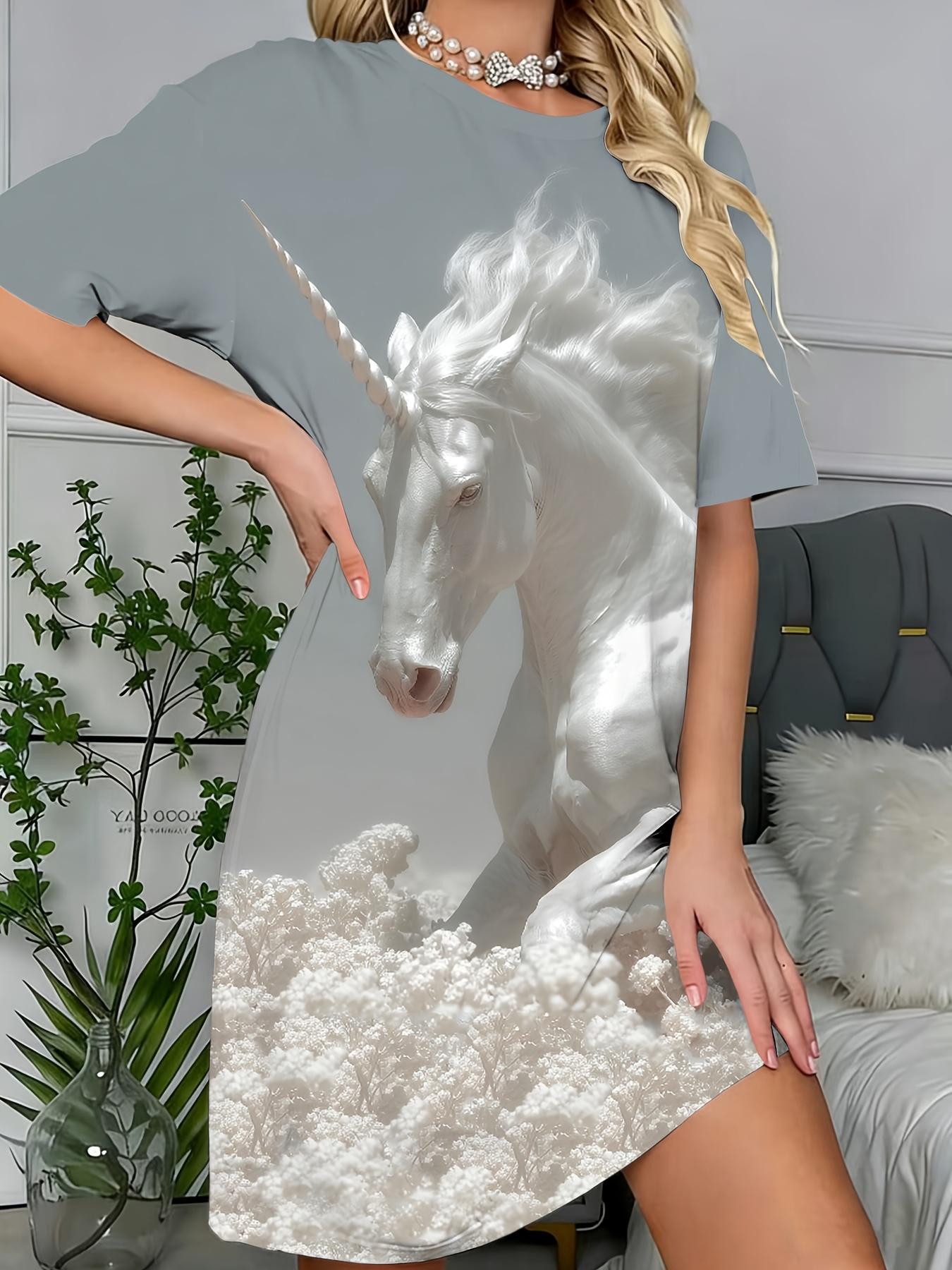 

The Latest Women S Dress Selection Features an Elegant And Stylish Unicorn Print Casual Sleep Dress. Perfect for Fashion Enthusiasts. It S Loose-Fitti 5XL дубильная кора