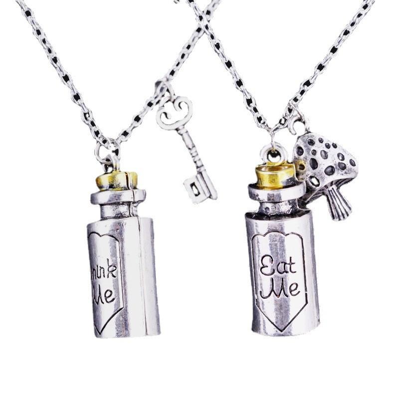 In Alice Wonderland Inspired Necklace With Mushroom Shape For Gift Collectors