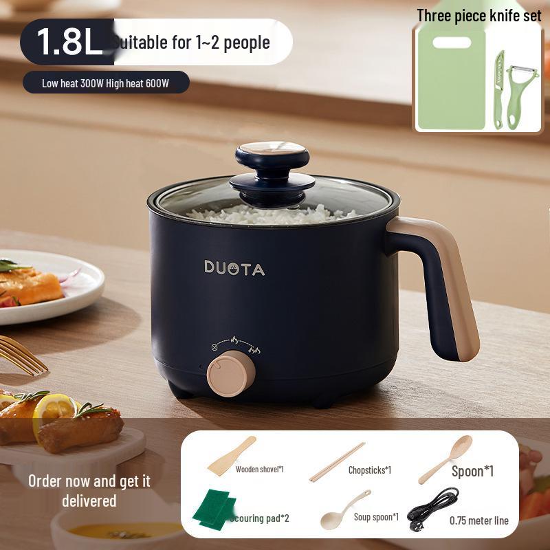 Multi-Functional Electric Cooker and Steamer for Dorms - Compact One-Person Hot Pot for Instant Noodles and More