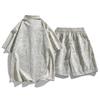 Cardigan Set Uomo Maglia Manica Corta Set Uomo Estate T-shirt Larga Set Due Pezzi