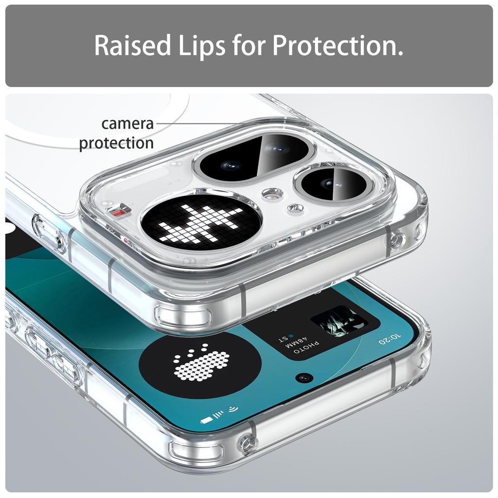 Non-slip Transparent Magnetic Case Fundas For Nothing Phone 4A Pro A069P 6.83 inches Soft TPU Frame Acrylic Shockproof Cover