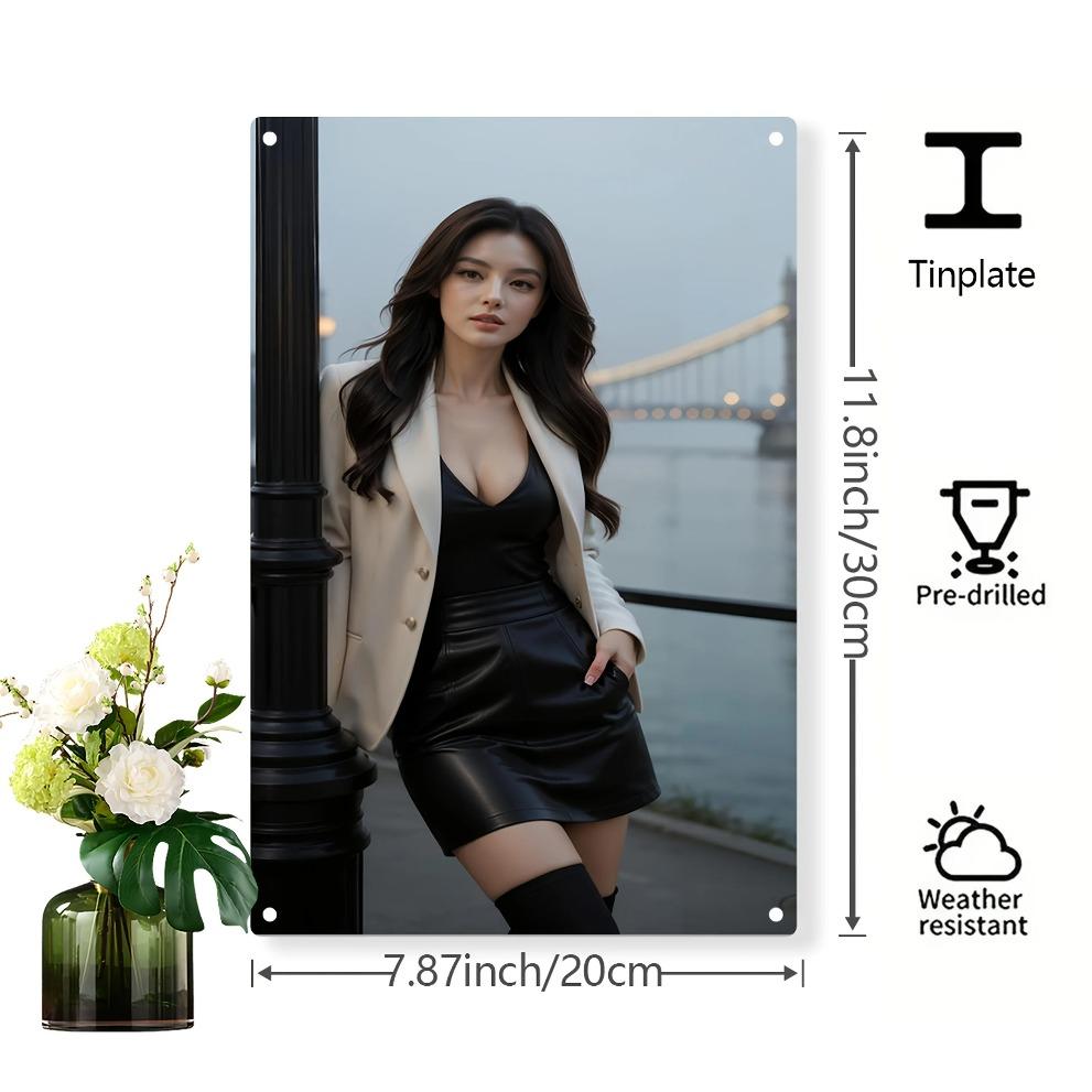 Metal Wall Art Vintage Retro Decor, Weather-Resistant Iron Tin Sign with Pre-Drilled Holes for Home Garage