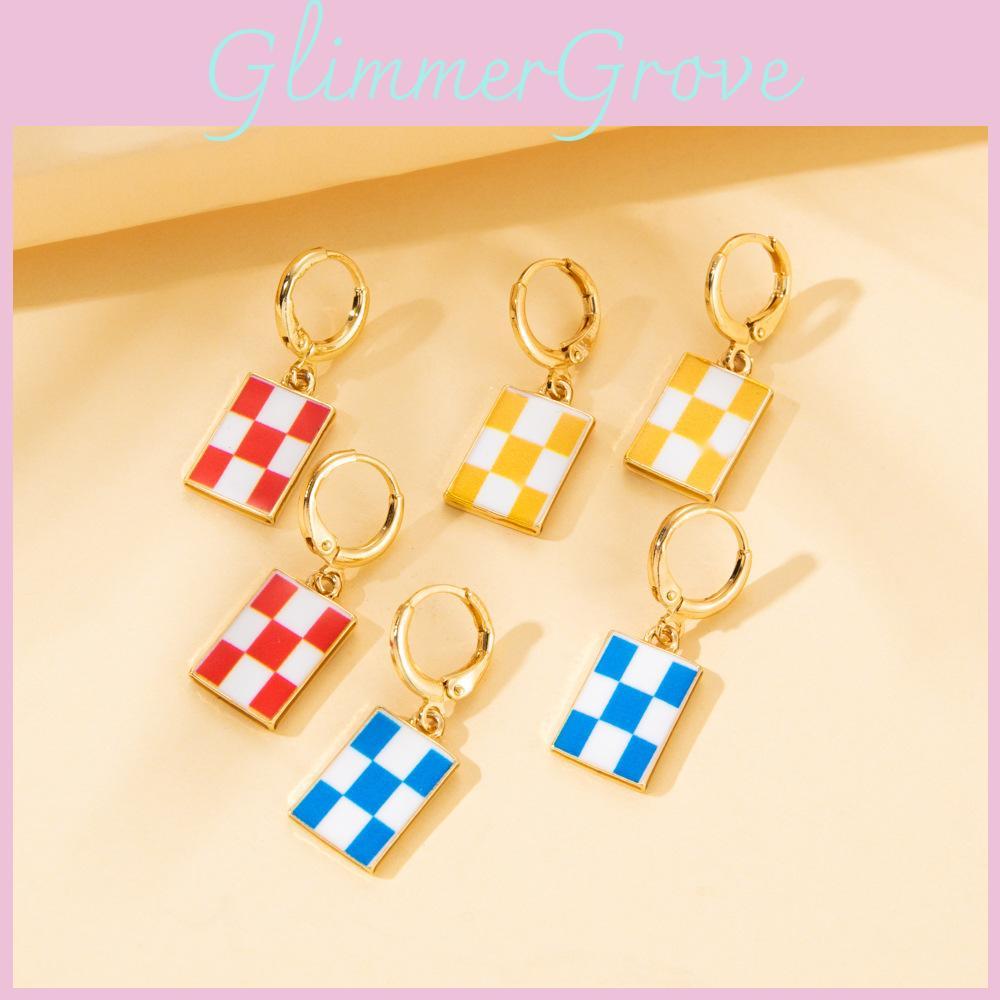 Fashionable Alloy Geometric Earrings Colorful And Trendy Accessories For Women