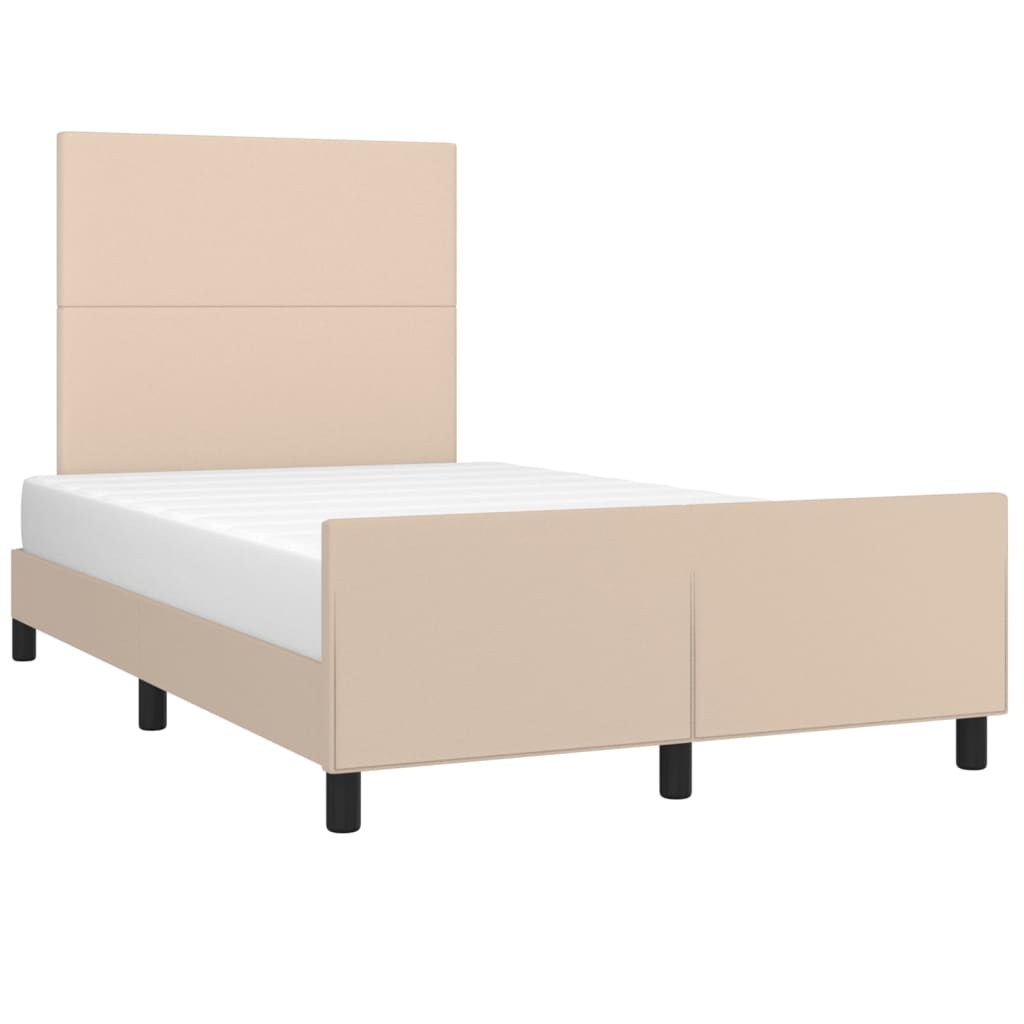 Bed Frame with Headboard Cappuccino Brown 120 x 200 cm Faux Leather